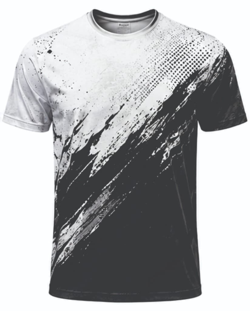 Black and white brushstroke graphic t-shirt